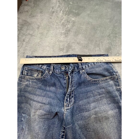 Axel Slim Bootcut Jeans W34 L31 Blue Grunge Stone Wash Cowboy Workwear Distresse - Picture 4 of 14